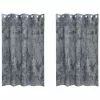 Függöny függönyökkel 2 pcs Ezüst Szürke 175 x 140 cm Bársony