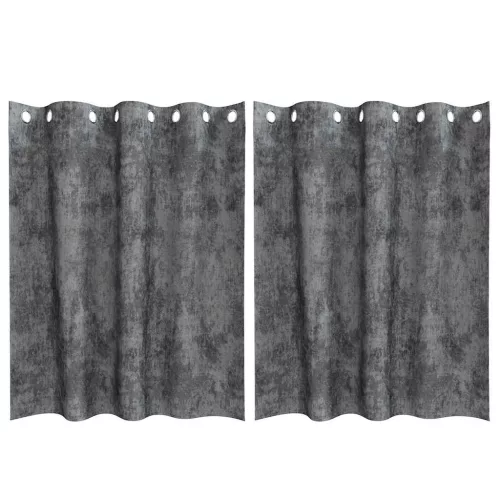 Függöny függönyökkel 2 pcs Szürke 140 x 140 cm Bársony