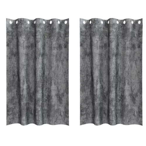 Függöny függönyökkel 2 pcs Szürke 175 x 140 cm Bársony