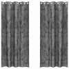 Függöny függönyökkel 2 pcs Szürke 225 x 140 cm Bársony