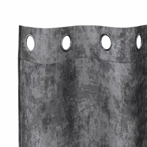 Függöny függönyökkel 2 pcs Szürke 225 x 140 cm Bársony