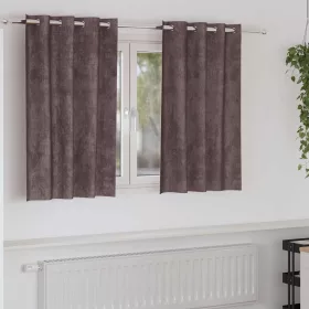 Függöny függönyökkel 2 pcs Barna 140 x 140 cm Bársony