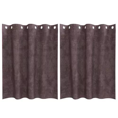 Függöny függönyökkel 2 pcs Barna 140 x 140 cm Bársony