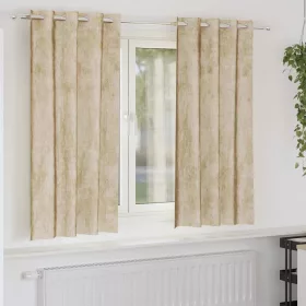 Függöny függönyökkel 2 pcs Krém 175 x 140 cm Bársony