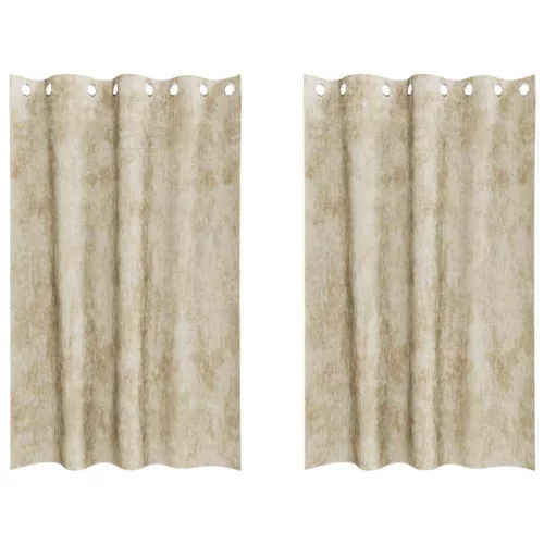 Függöny függönyökkel 2 pcs Krém 175 x 140 cm Bársony