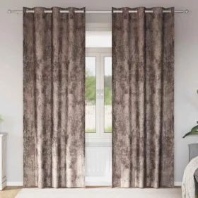   Függöny függönyökkel 2 pcs Cappuccino 245 x 140 cm Bársony