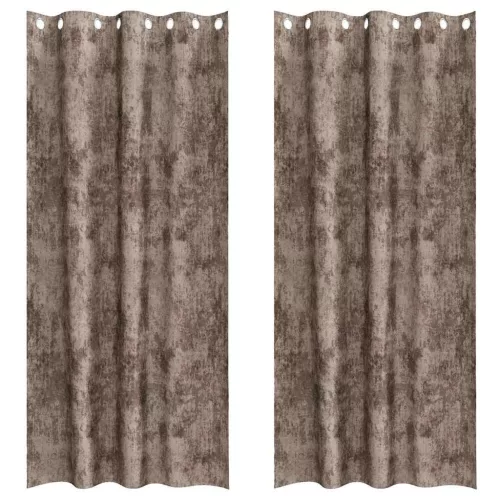 Függöny függönyökkel 2 pcs Cappuccino 245 x 140 cm Bársony
