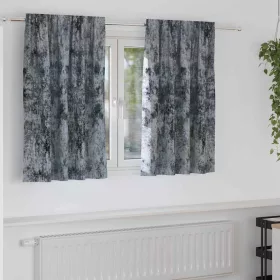   Függöny függönyökkel 2 pcs Ezüst szürke 140 x 140 cm Bársony