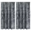 Függöny függönyökkel 2 pcs Ezüst szürke 140 x 140 cm Bársony