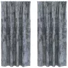 Függöny függönyökkel 2 pcs Ezüst szürke 175 x 140 cm Bársony