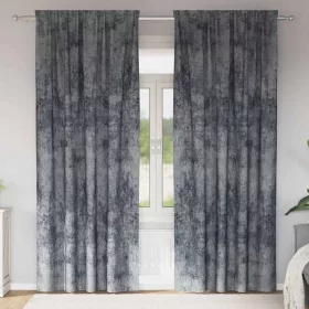   Függöny függönyökkel 2 pcs Ezüst szürke 245 x 140 cm Bársony