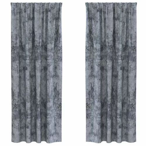 Függöny függönyökkel 2 pcs Ezüst szürke 245 x 140 cm Bársony