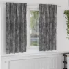 Függöny függönyökkel 2 pcs Szürke 175 x 140 cm Bársony