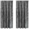 Függöny függönyökkel 2 pcs Szürke 175 x 140 cm Bársony