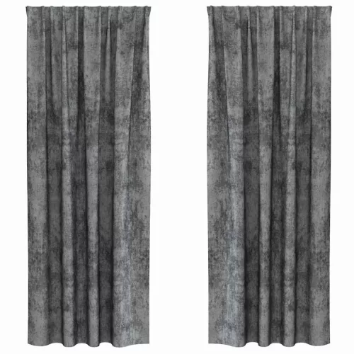 Függöny függönyökkel 2 pcs Szürke 260 x 140 cm Bársony
