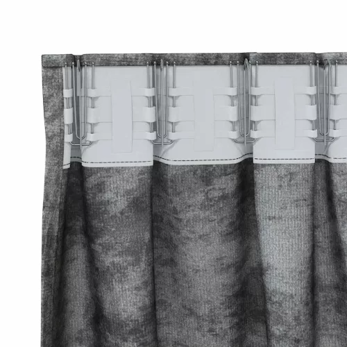 Függöny függönyökkel 2 pcs Szürke 260 x 140 cm Bársony
