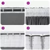 Függöny függönyökkel 2 pcs Szürke 260 x 140 cm Bársony