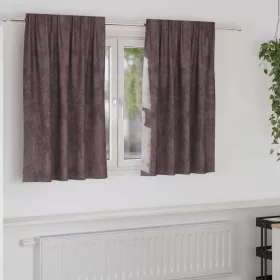 Függöny függönyökkel 2 pcs Barna 140 x 140 cm Bársony