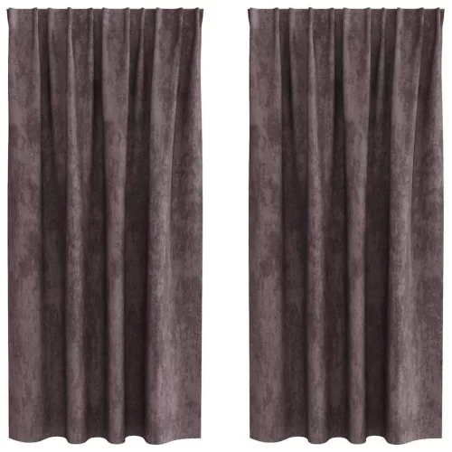 Függöny függönyökkel 2 pcs Barna 175 x 140 cm Bársony