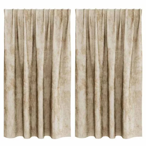 Függöny függönyökkel 2 pcs Krém 140 x 140 cm Bársony