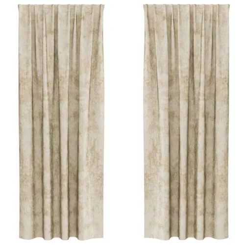 Függöny függönyökkel 2 pcs Krém 260 x 140 cm Bársony