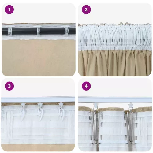 Függöny függönyökkel 2 pcs Krém 260 x 140 cm Bársony