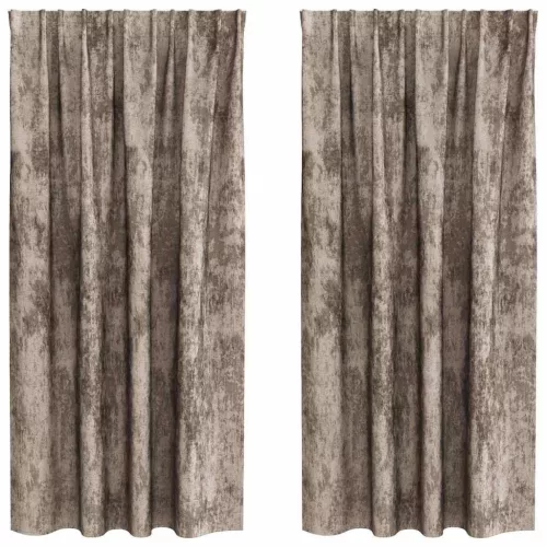 Függöny függönyökkel 2 pcs Cappuccino 175 x 140 cm Bársony