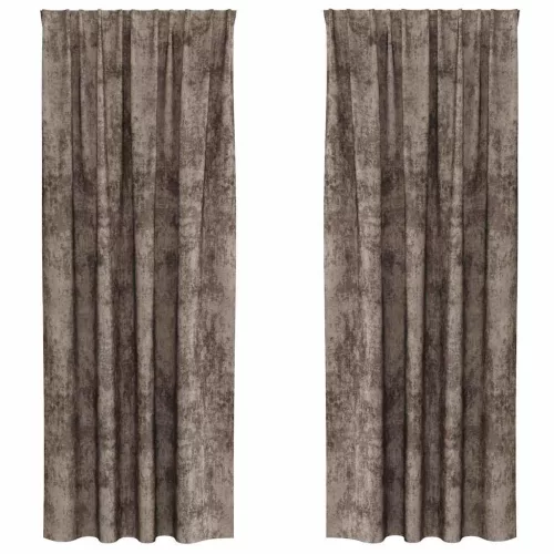 Függöny függönyökkel 2 pcs Cappuccino 260 x 140 cm Bársony