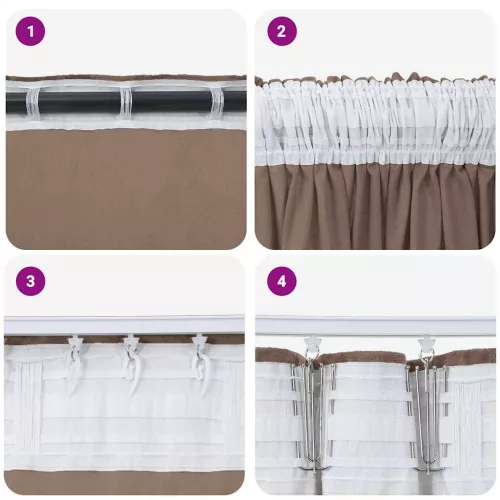 Függöny függönyökkel 2 pcs Cappuccino 260 x 140 cm Bársony