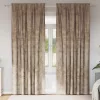 Függöny függönyökkel 2 pcs pezsgőszín 225 x 140 cm Bársony