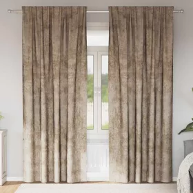   Függöny függönyökkel 2 pcs pezsgőszín 225 x 140 cm Bársony