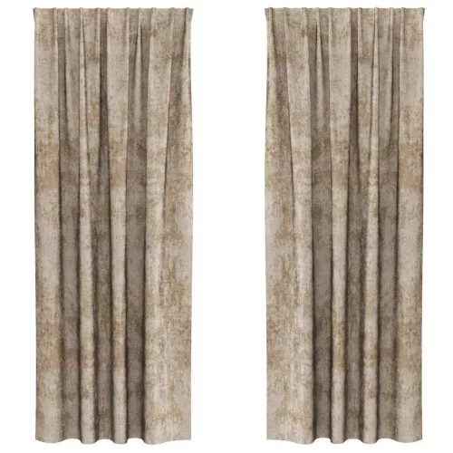 Függöny függönyökkel 2 pcs pezsgőszín 225 x 140 cm Bársony