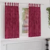 Függöny függönyökkel 2 pcs bordó 175 x 140 cm Bársony