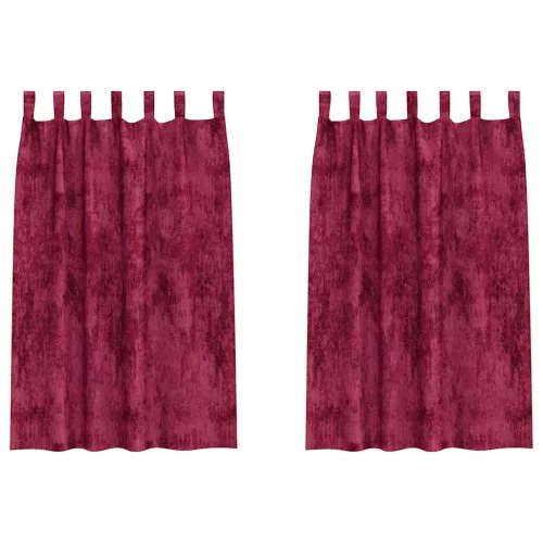 Függöny függönyökkel 2 pcs bordó 175 x 140 cm Bársony