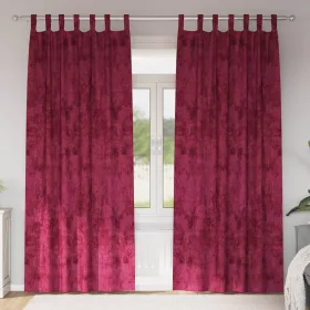 Függöny függönyökkel 2 pcs bordó 260 x 140 cm Bársony
