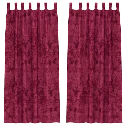 Függöny függönyökkel 2 pcs bordó 260 x 140 cm Bársony