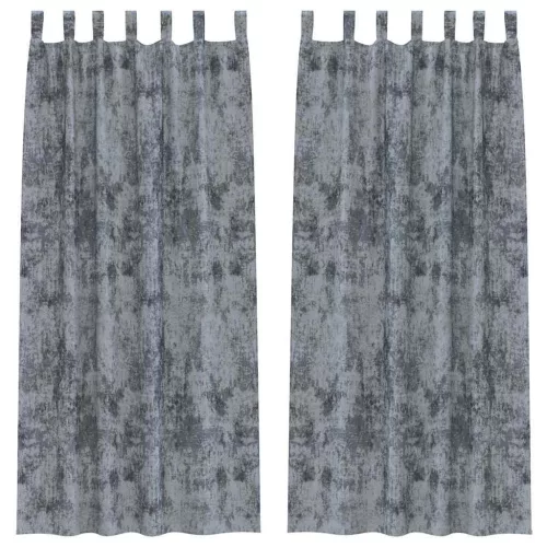 Függöny függönyökkel 2 pcs Ezüst szürke 225 x 140 cm Bársony