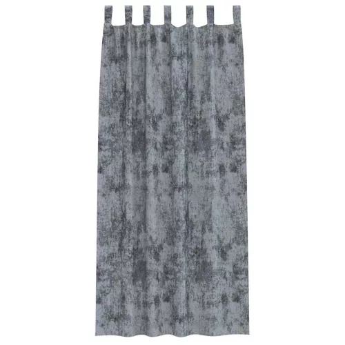 Függöny függönyökkel 2 pcs Ezüst szürke 245 x 140 cm Bársony