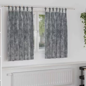   Függöny függönyökkel 2 pcs Szürke 140 x 140 cm Bársony