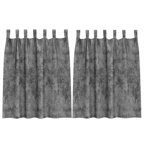 Függöny függönyökkel 2 pcs Szürke 140 x 140 cm Bársony