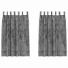 Függöny függönyökkel 2 pcs Szürke 175 x 140 cm Bársony