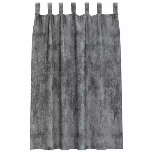 Függöny függönyökkel 2 pcs Szürke 175 x 140 cm Bársony
