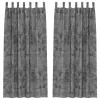 Függöny függönyökkel 2 pcs Szürke 225 x 140 cm Bársony