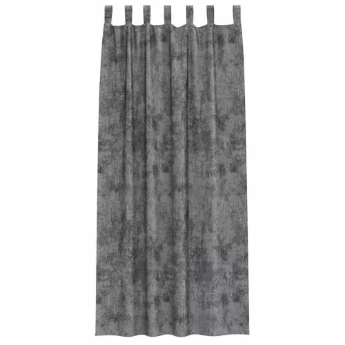 Függöny függönyökkel 2 pcs Szürke 225 x 140 cm Bársony