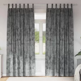   Függöny függönyökkel 2 pcs Szürke 245 x 140 cm Bársony