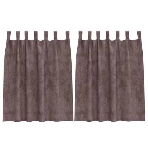 Függöny függönyökkel 2 pcs Barna 140 x 140 cm Bársony