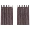 Függöny függönyökkel 2 pcs Barna 175 x 140 cm Bársony