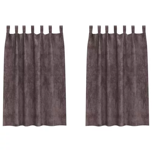 Függöny függönyökkel 2 pcs Barna 175 x 140 cm Bársony