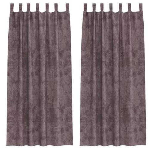Függöny függönyökkel 2 pcs Barna 245 x 140 cm Bársony
