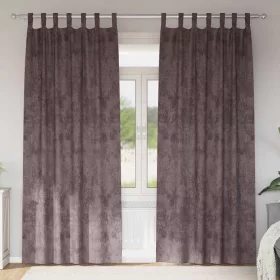 Függöny függönyökkel 2 pcs Barna 260 x 140 cm Bársony